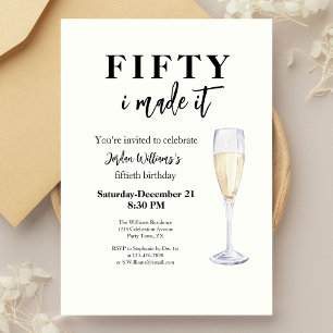 Fifty I Made It Funny Elegant Simple 50th Birthday Invitation