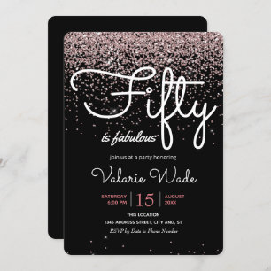 Fifty is Fabulous Pink Birthday party Invitation