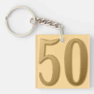 Fifty is Golden Key Ring