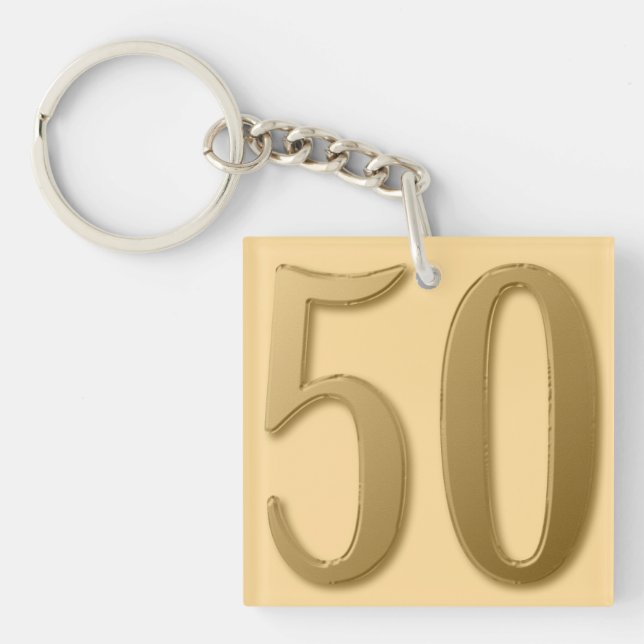 Fifty is Golden Key Ring (Front)