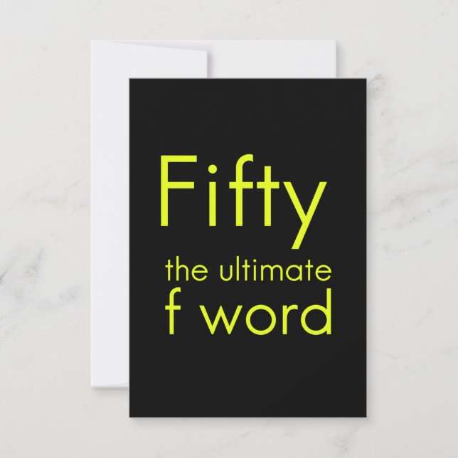 Fifty is my ultimate f word funny 50th birthday we thank you card (Front)
