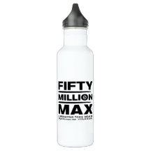 Fifty Million Max™ Black Logo Steel Water Bottle