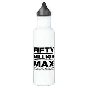 Fifty Million Max™ Black Logo Steel Water Bottle