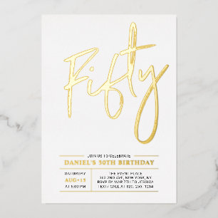 Fifty Modern Gold 50th Birthday Party