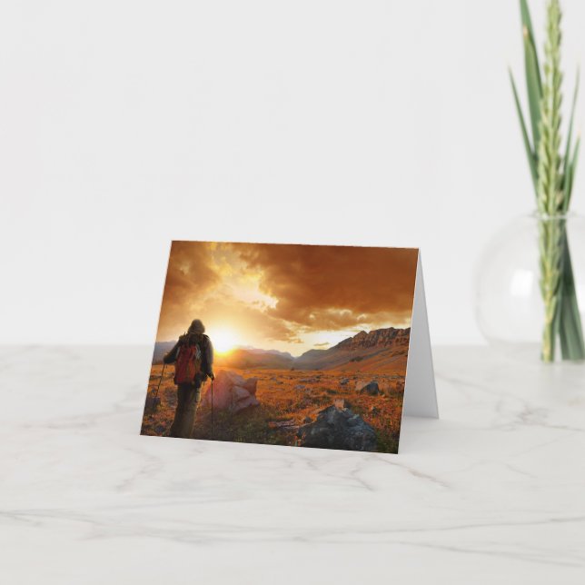 Fifty Mountain Sunset - Glacier National Park Card (Front)