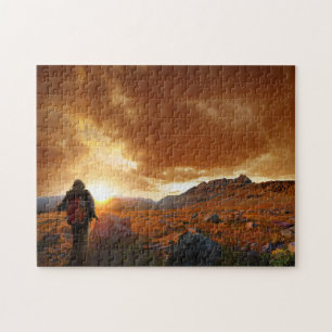 Fifty Mountain Sunset - Glacier National Park Jigsaw Puzzle
