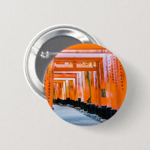 Fifty shades of orange - Senbon Torii, Kyoto 6 Cm Round Badge