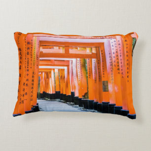 Fifty shades of orange - Senbon Torii, Kyoto Decorative Cushion