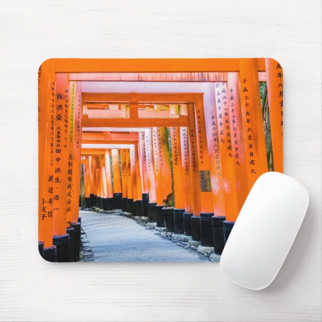 Fifty shades of orange - Senbon Torii, Kyoto Mouse Pad (With Mouse)