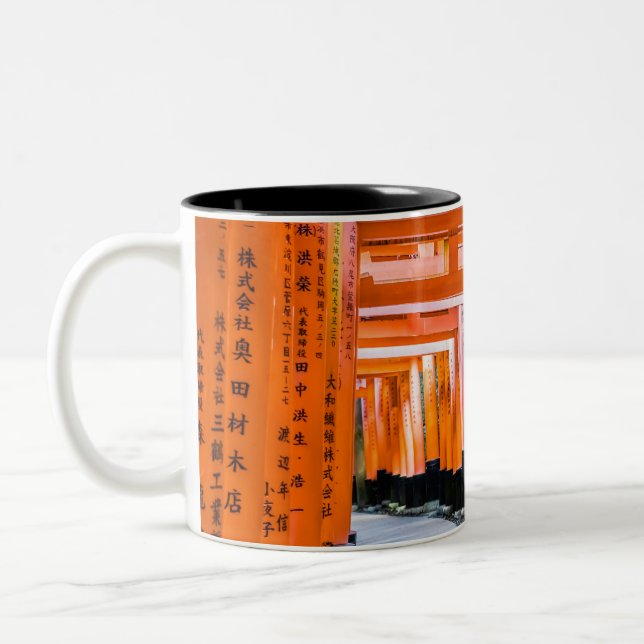 Fifty shades of orange - Senbon Torii, Kyoto Two-Tone Coffee Mug (Left)