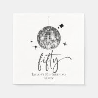 Fifty Silver Disco Ball 50th Birthday Party