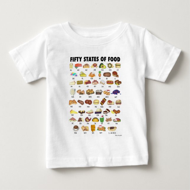 FIFTY STATES OF FOOD United States America USA Art Baby T-Shirt (Front)