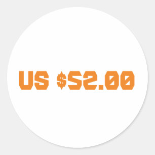 Fifty two dollars classic round sticker