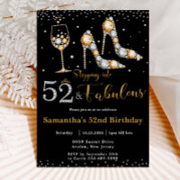 Fifty Two Fabulous High Heels Bubbly 52nd Birthday