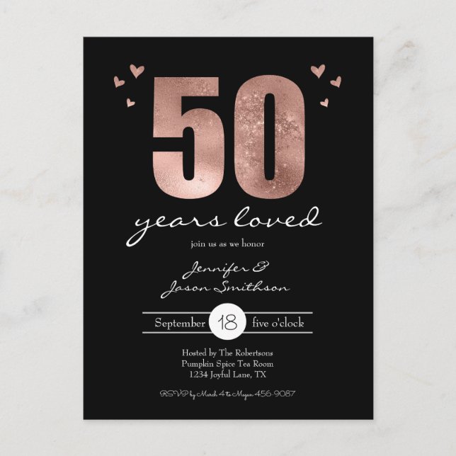 Fifty Years Loved Wedding Anniversary Invitation (Front)