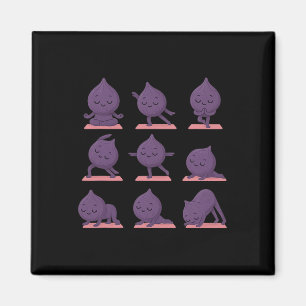 Fig Doing Yoga Vegan Kawaii Zen Meditation Magnet