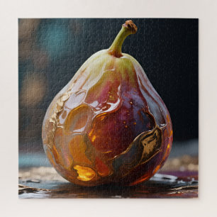 Fig Fruit Amber Glass Sculpture Jigsaw Puzzle