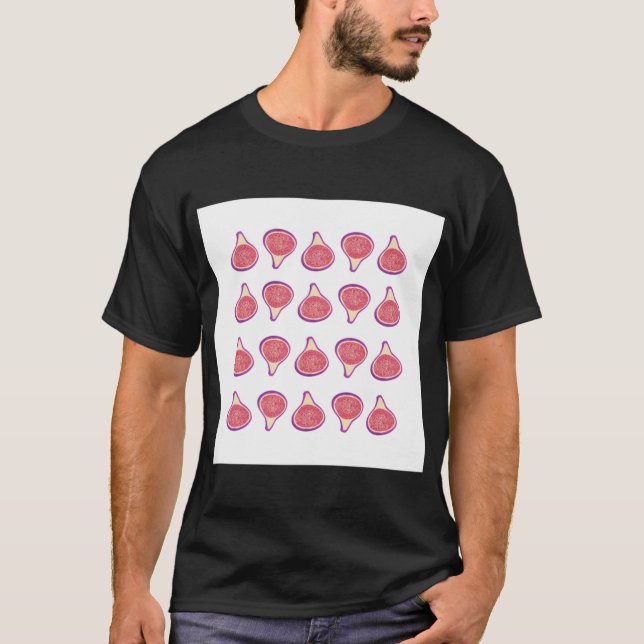 Fig Fruit Drawing Kitchen Nook Print Decor Gift T-Shirt (Front)