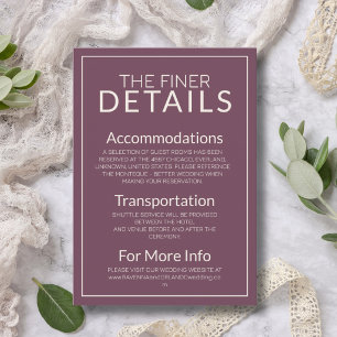 Fig Ivory Old Money Modern Wedding Detail Enclosure Card