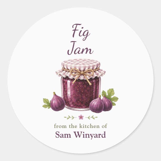 Fig Jam Homemade Kitchen Label (Front)