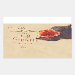 Fig jam or canning rectangular sticker