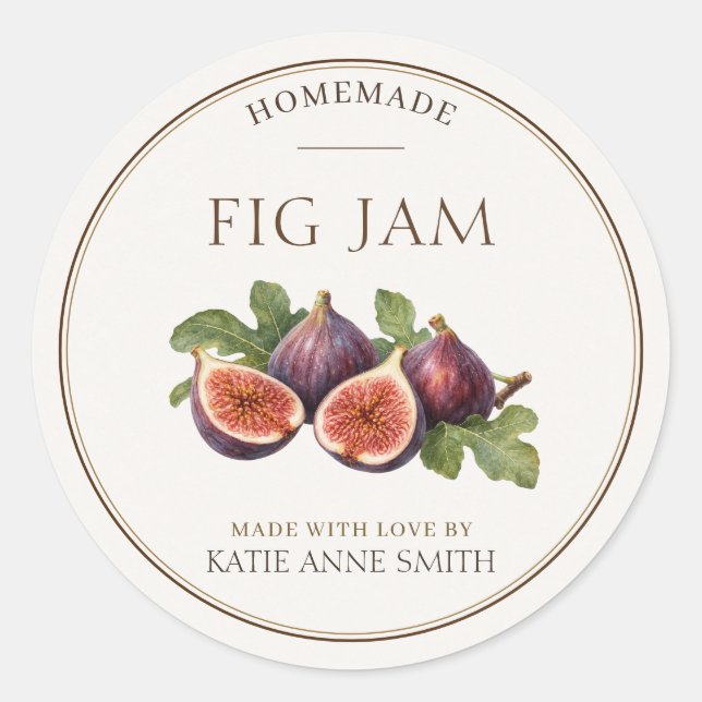 Fig Jam Personalised Jar Labels (Front)