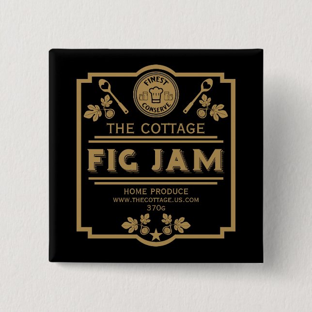 Fig Jam Seller 15 Cm Square Badge (Front)