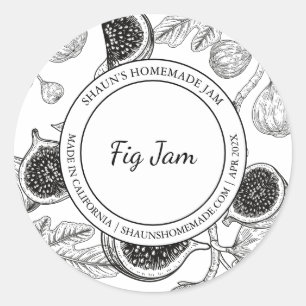 Fig Jam Sketch Modern label
