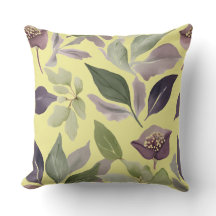 Fig leaves and blossoms Square Pillow