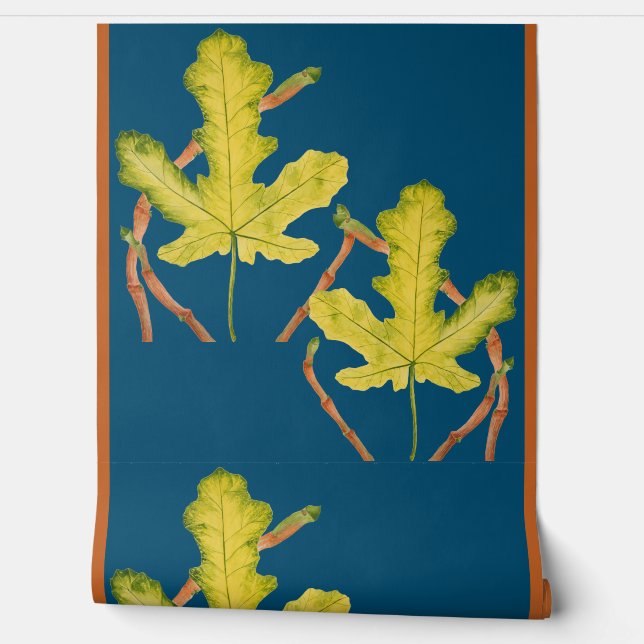 Fig Leaves on a  Wallpaper (Unrolling)