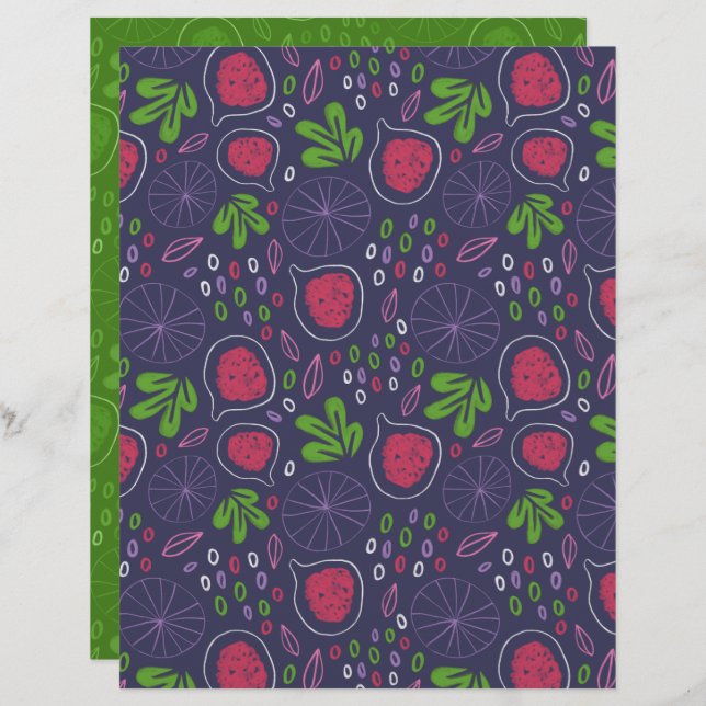 Fig Scrapbook Paper (Front/Back)