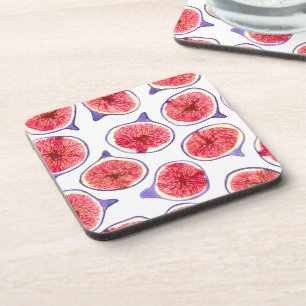 Fig slices watercolor coaster