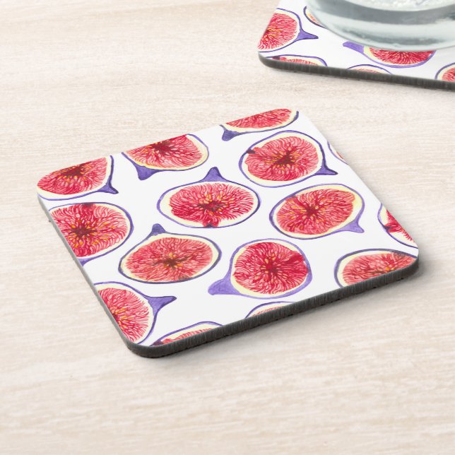 Fig slices watercolor coaster (Left Side)