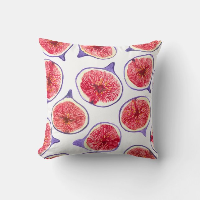Fig slices watercolor cushion (Front)
