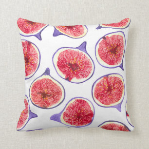 Fig slices watercolor cushion