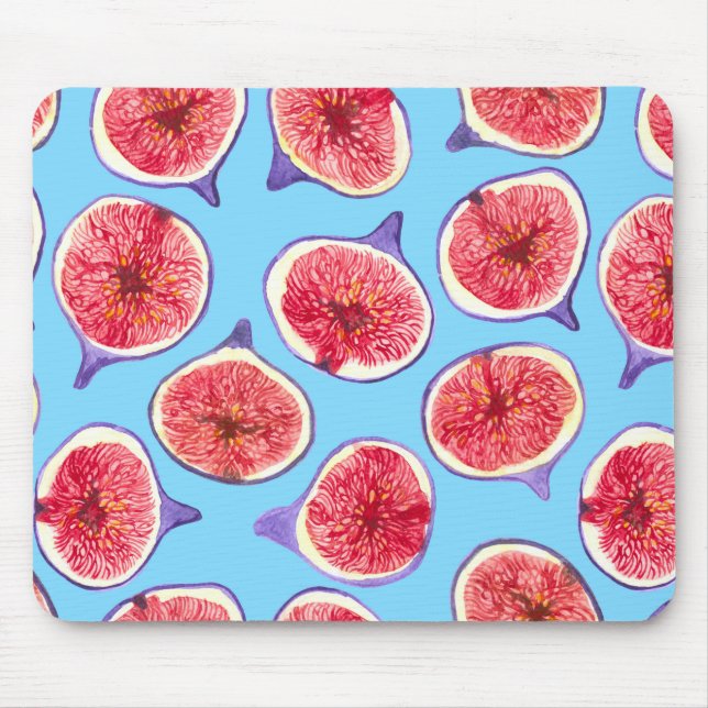 Fig slices watercolor pattern mouse pad (Front)