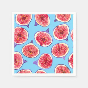 Fig slices watercolor pattern napkin