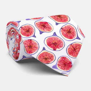 Fig slices watercolor tie