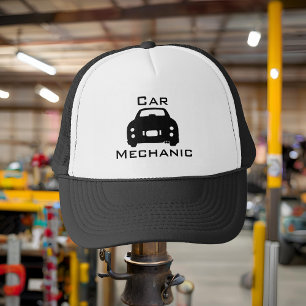 Figarations Black Figaro Car Mechanic Trucker Hat