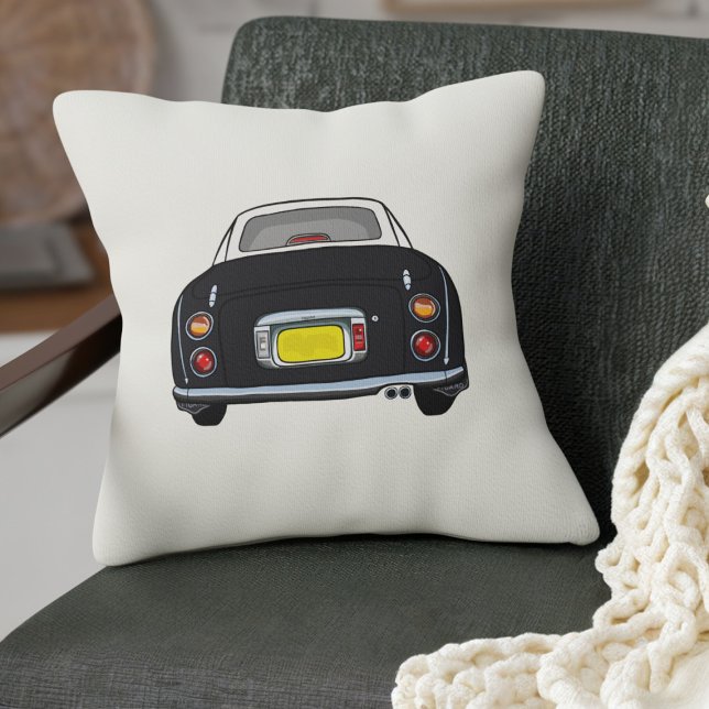 Figarations Cute Black Figaro Car Cream Cushion (A cute black Figaro Car on a cream pillow that's perfect for your car or at home)