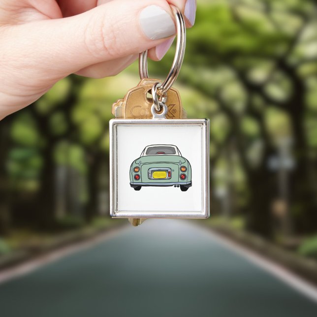 Figarations Cute Emerald Green Figaro Car Key Ring (Cute green figaro car keychain for your car keys)
