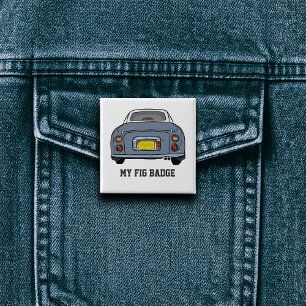 Figarations Cute Lapis Grey Figaro Car Name 15 Cm Square Badge