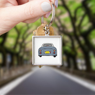 Figarations Cute Lapis Grey Figaro Car Square Key Ring