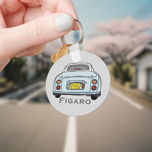 Figarations Cute Pale Aqua Figaro Car Monogram Key Ring