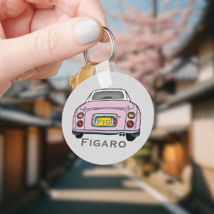 Figarations Cute Pink Figaro Car Driver Name Key Ring