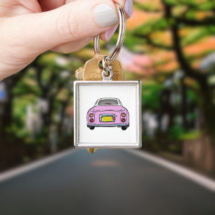 Figarations Cute Pink Figaro Car Square Key Ring