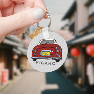 Figarations Cute Red Figaro Car Name Monogram Key Ring