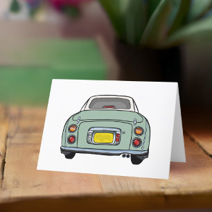 Figarations Emerald Green Figaro Car Birthday Card