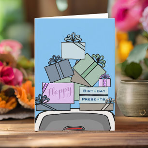 Figarations Figaro Car Driver Happy Birthday Card