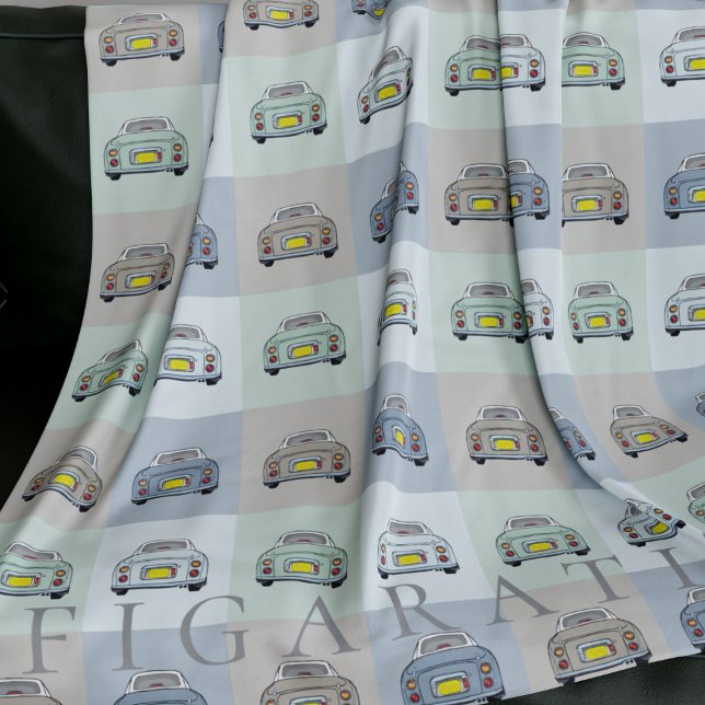 Figarations Figaro Car Pattern Fleece Blanket (A cute car blanket for figaro car owners. Add your name)